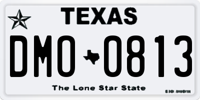 TX license plate DMO0813