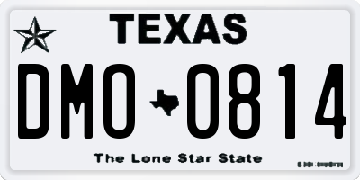 TX license plate DMO0814