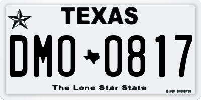 TX license plate DMO0817
