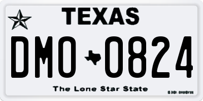 TX license plate DMO0824