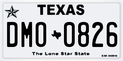 TX license plate DMO0826