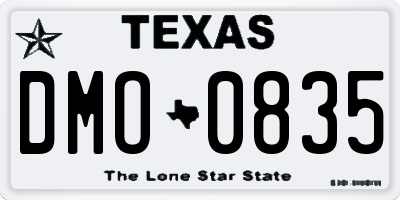 TX license plate DMO0835