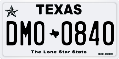 TX license plate DMO0840