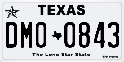 TX license plate DMO0843