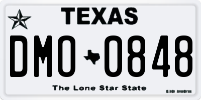 TX license plate DMO0848