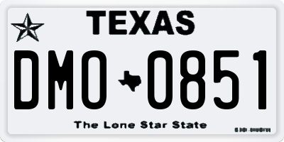 TX license plate DMO0851