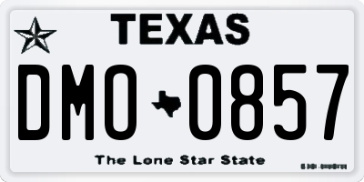 TX license plate DMO0857