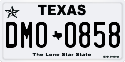 TX license plate DMO0858