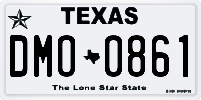 TX license plate DMO0861