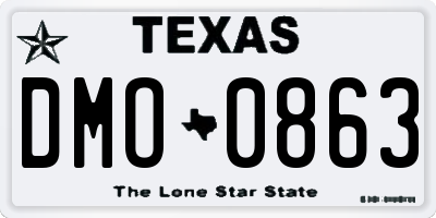 TX license plate DMO0863
