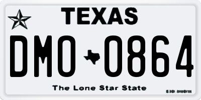 TX license plate DMO0864
