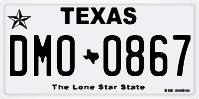 TX license plate DMO0867