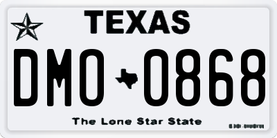 TX license plate DMO0868