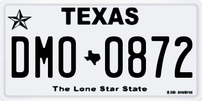 TX license plate DMO0872