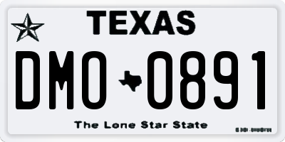 TX license plate DMO0891