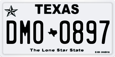 TX license plate DMO0897