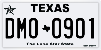 TX license plate DMO0901