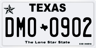 TX license plate DMO0902