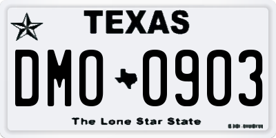 TX license plate DMO0903