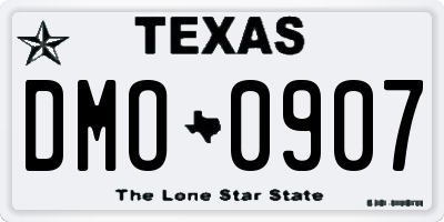 TX license plate DMO0907