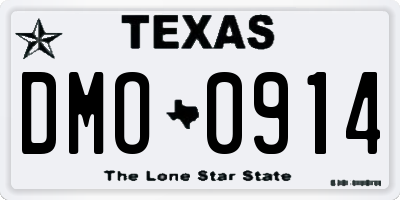 TX license plate DMO0914