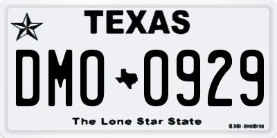 TX license plate DMO0929
