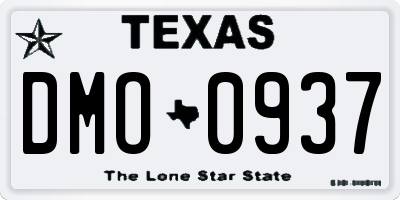 TX license plate DMO0937
