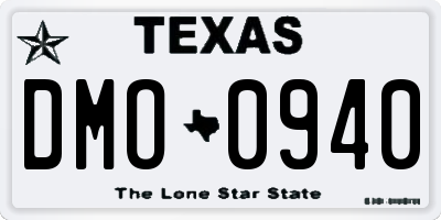 TX license plate DMO0940