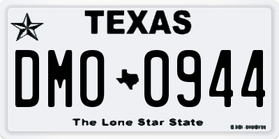 TX license plate DMO0944