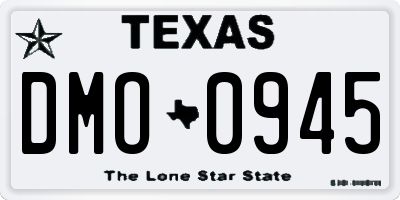 TX license plate DMO0945