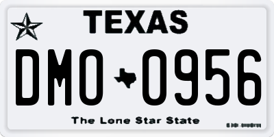TX license plate DMO0956