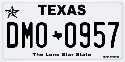 TX license plate DMO0957