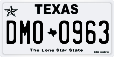 TX license plate DMO0963