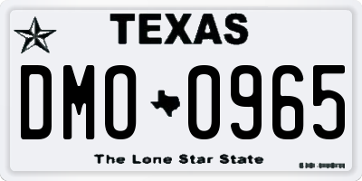 TX license plate DMO0965
