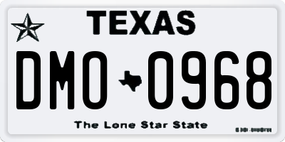 TX license plate DMO0968