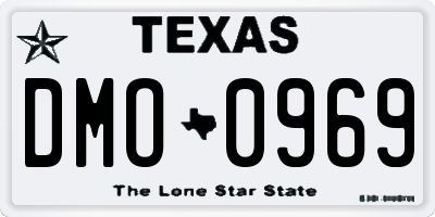 TX license plate DMO0969
