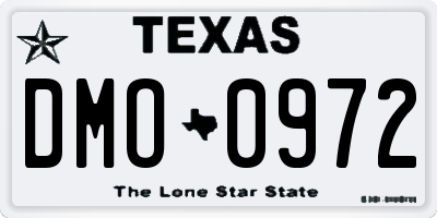 TX license plate DMO0972
