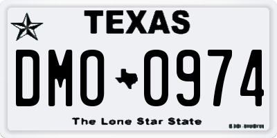 TX license plate DMO0974