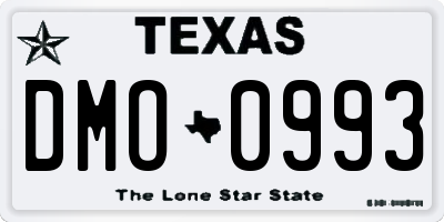 TX license plate DMO0993