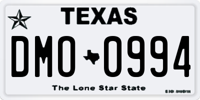 TX license plate DMO0994