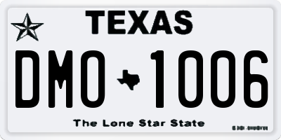 TX license plate DMO1006
