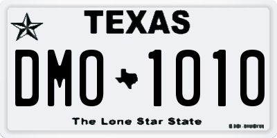 TX license plate DMO1010