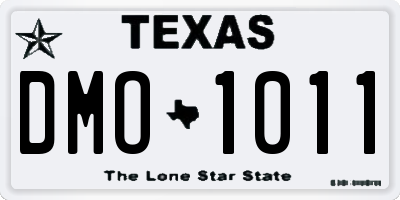 TX license plate DMO1011