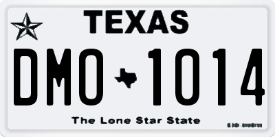 TX license plate DMO1014