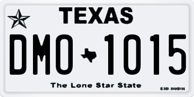 TX license plate DMO1015
