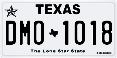 TX license plate DMO1018