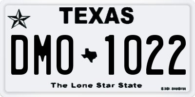 TX license plate DMO1022