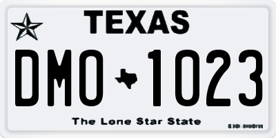 TX license plate DMO1023