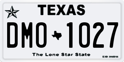 TX license plate DMO1027