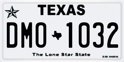 TX license plate DMO1032